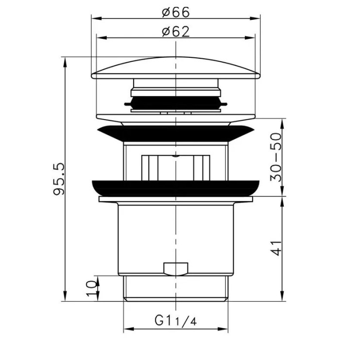 Донний клапан Frap F62-6, автомат, 1 1/4", білий Донний клапан Frap F62-6, автомат, 1 1/4", білий