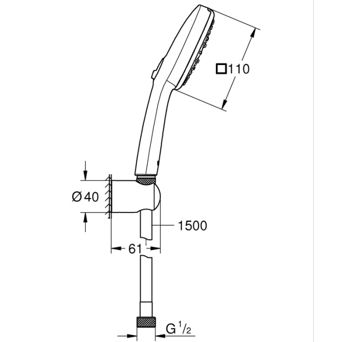 Душовий набір Grohe Tempesta Cube 110 3 режими Rain, Jet, Massage (275882433) Душовий набір Grohe Tempesta Cube 110 3 режими Rain, Jet, Massage (275882433)