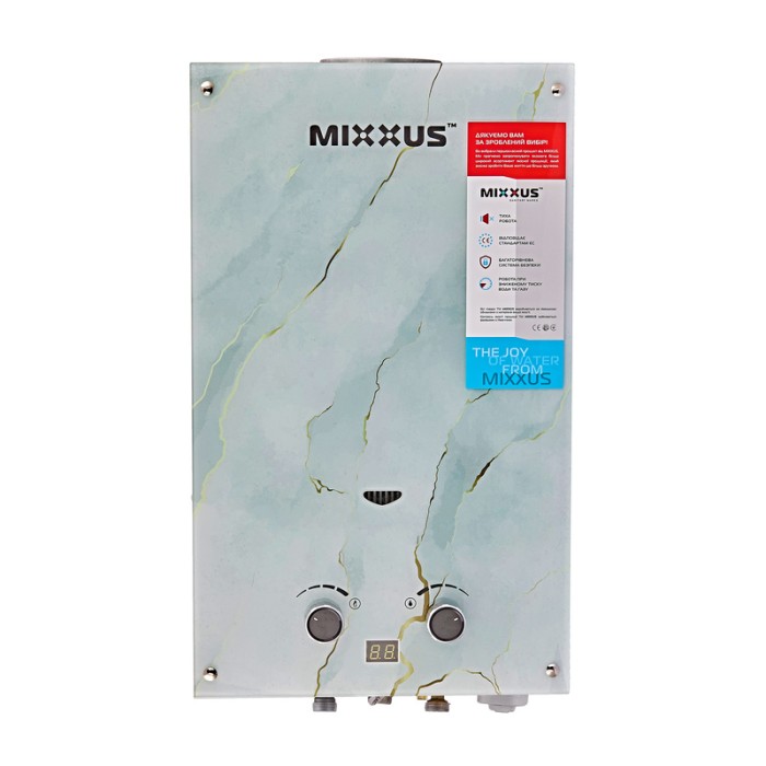 Газова колонка MIXXUS GWH-0510 BASIC GLASS димохідна 10 л/хв (панель зі скла з малюнком) (WH0026) Газова колонка MIXXUS GWH-0510 BASIC GLASS димохідна 10 л/хв (панель зі скла з малюнком) (WH0026)