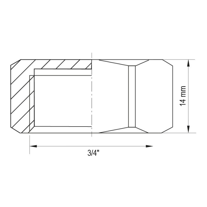 Заглушка Koer KF.P08F.WN - 3/4'' F без нікелю (KR5571) Заглушка Koer KF.P08F.WN - 3/4'' F без нікелю (KR5571)