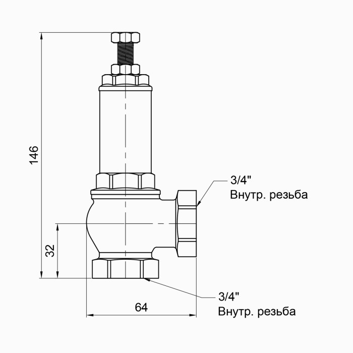 Запобіжний клапан Icma 3/4" ВР №254 Запобіжний клапан Icma 3/4" ВР №254