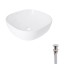 Комплект Qtap Kolibri: Раковина накладна 425x425x140 мм, White, квадратна + Донний клапан Pop-up PU02
