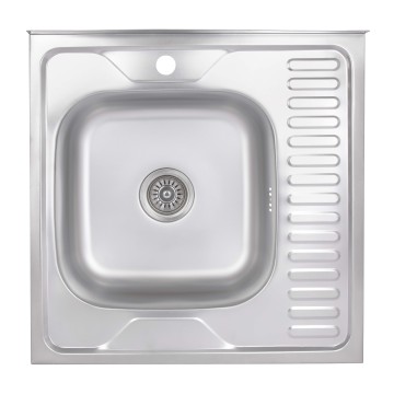 Кухонна мийка Brinex 6060-L 0,6 мм Satin (BRIN6060LSAT06)