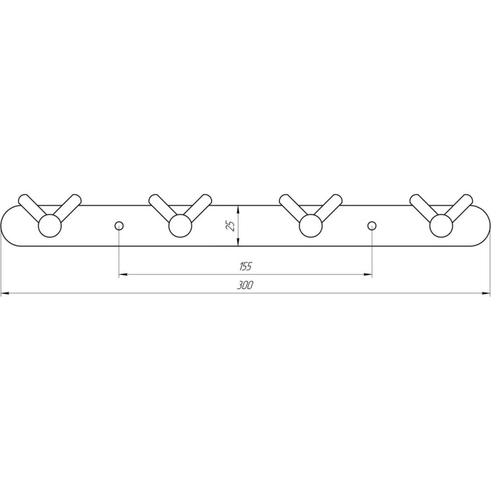 Планка з гачками Globus Lux SS8435-4 SUS304 Планка з гачками Globus Lux SS8435-4 SUS304