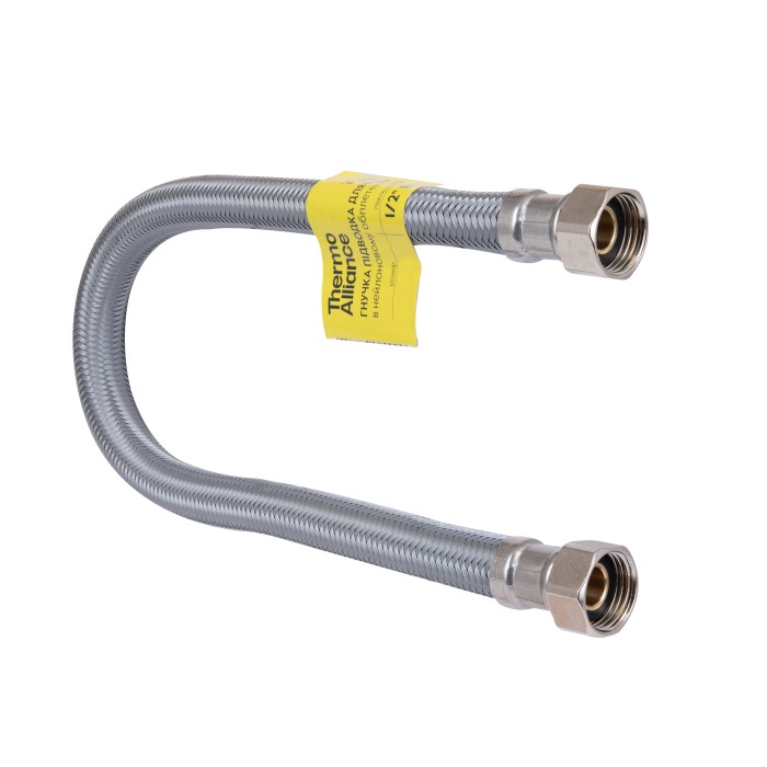 Шланг Forte для води D10 60 см NYLON 1/2"x1/2" ВВ TAF383W60 Thermo Alliance