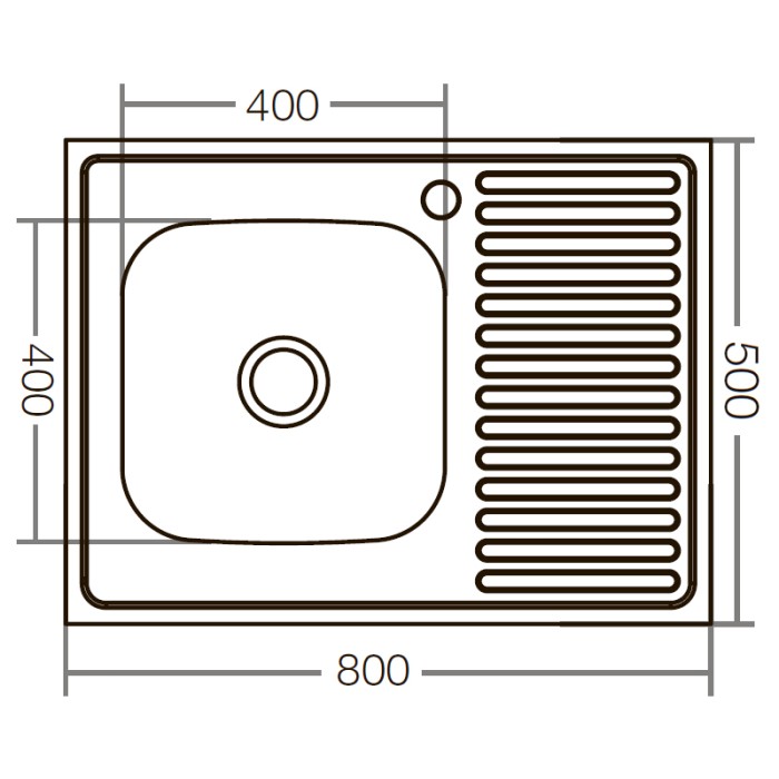 Кухонна мийка накладна Zerix Z8050L-06-160E (Satin) (ZX1612) Кухонна мийка накладна Zerix Z8050L-06-160E (Satin) (ZX1612)