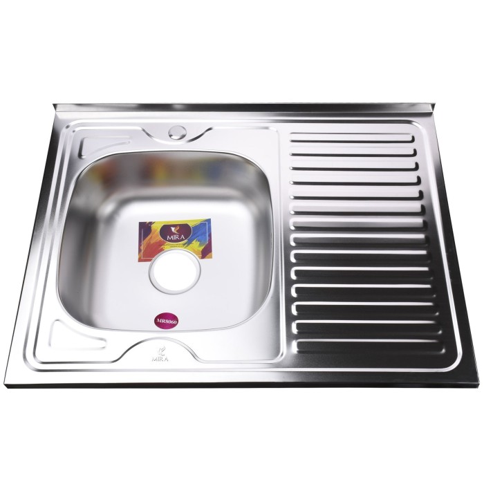 Мийка кухонна накладна прямокутна 800х600х180 Satin Left MR 8060 L E Mira Мийка кухонна накладна прямокутна 800х600х180 Satin Left MR 8060 L E Mira