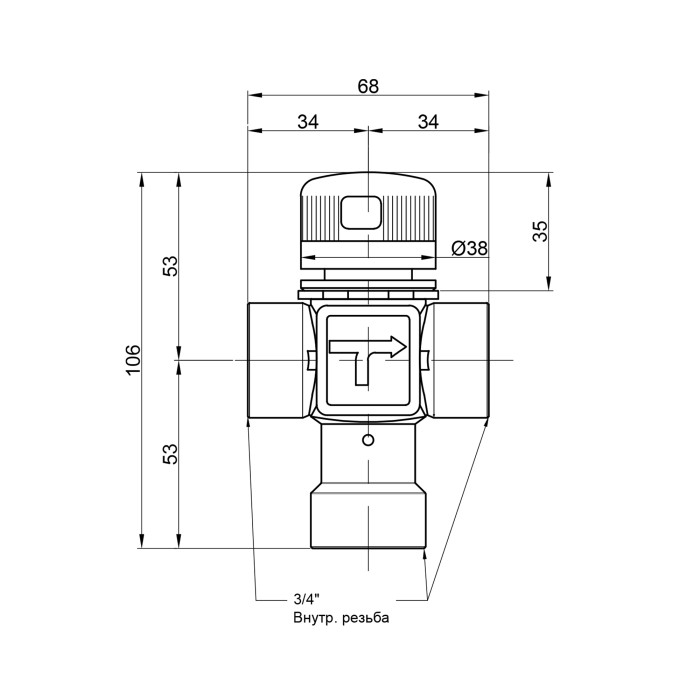 Змішувач термостатичний Icma 3/4" №143 Змішувач термостатичний Icma 3/4" №143