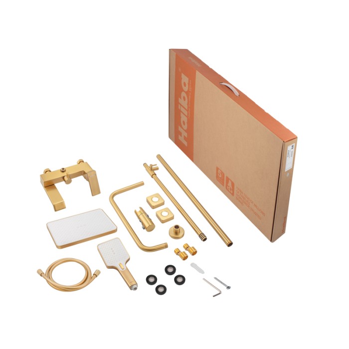 Душова колона зі змішувачем HAIBA GAUDI 009-J BRUSHED GOLD (HB9584) Душова колона зі змішувачем HAIBA GAUDI 009-J BRUSHED GOLD (HB9584)