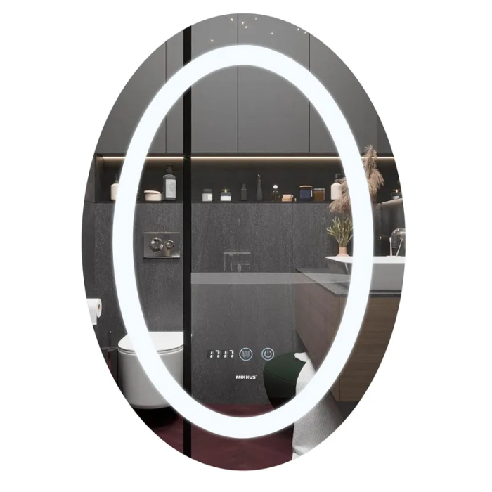 Дзеркало Mixxus PLAIN MV02-60x80 з Led Touch, Anti-fog, димером, регулятором яскравості, годинником (MI6933) Дзеркало Mixxus PLAIN MV02-60x80 з Led Touch, Anti-fog, димером, регулятором яскравості, годинником (MI6933)