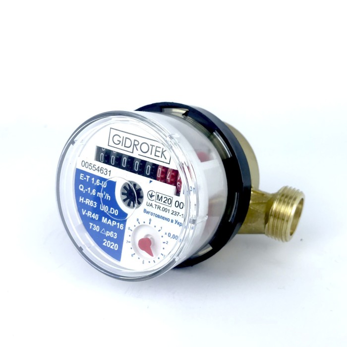 Лічильник холодної води Gidrotek E-T 1,6U 1/2″ зі штуцером (110мм) Лічильник холодної води Gidrotek E-T 1,6U 1/2″ зі штуцером (110мм)