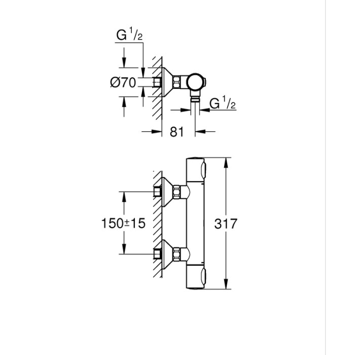 Термостат для душу Grohe Grohtherm 500 (347932430) Термостат для душу Grohe Grohtherm 500 (347932430)