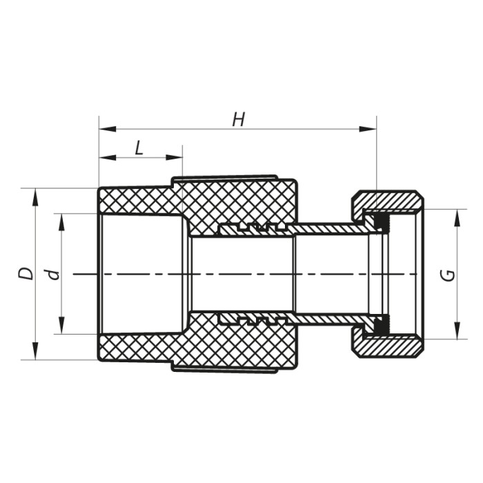 Муфта з накидною гайкою 32x1F PPR Koer K0143.PRO (KP0180) Муфта з накидною гайкою 32x1F PPR Koer K0143.PRO (KP0180)