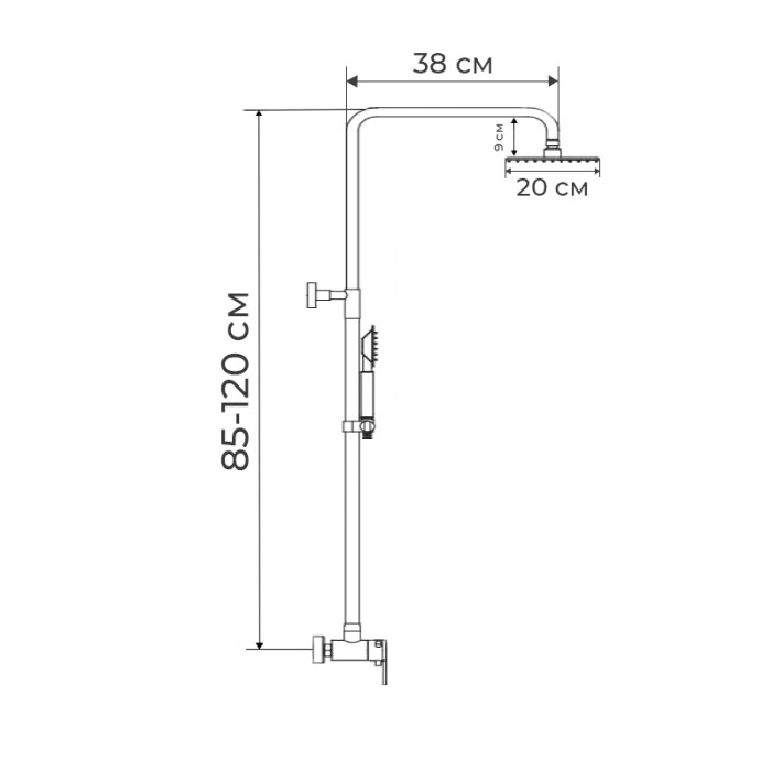Душова колона із змішувачем ZERIX LR72403-1 SUS304 (ZX2990) Душова колона із змішувачем ZERIX LR72403-1 SUS304 (ZX2990)