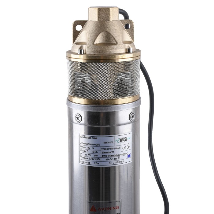 Насос свердловинний вихровий VOLKS pumpe PM 4SKm100 0.75кВт + кабель 10м Насос свердловинний вихровий VOLKS pumpe PM 4SKm100 0.75кВт + кабель 10м