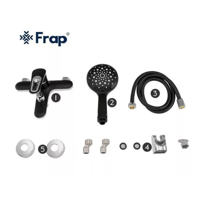 Змішувач для ванни Frap F3249-6, чорний/хром Змішувач для ванни Frap F3249-6, чорний/хром