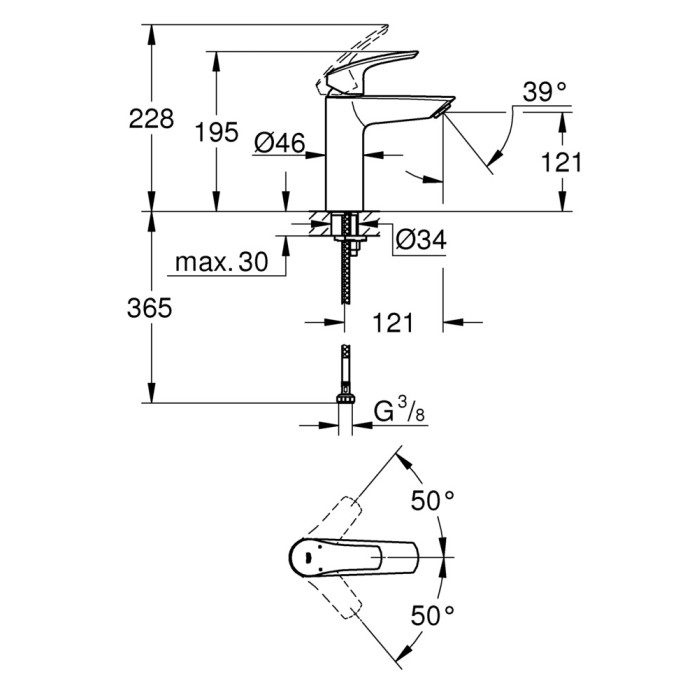 Змішувач для раковини M-розміру Grohe Eurosmart New (23324003) Змішувач для раковини M-розміру Grohe Eurosmart New (23324003)