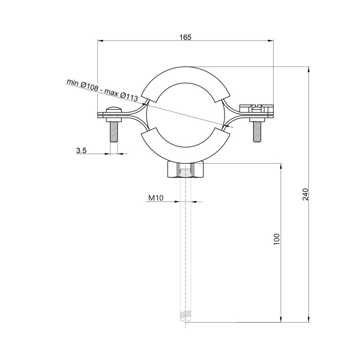 Хомут Thermo Alliance Forte 4" (D108-113 мм) SF100100 Хомут Thermo Alliance Forte 4" (D108-113 мм) SF100100