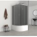 Душова кабіна з високим піддоном Mixxus PLAIN SCT01-90x90x195-GR SATIN сіре тоноване скло 4мм (MI6895)
