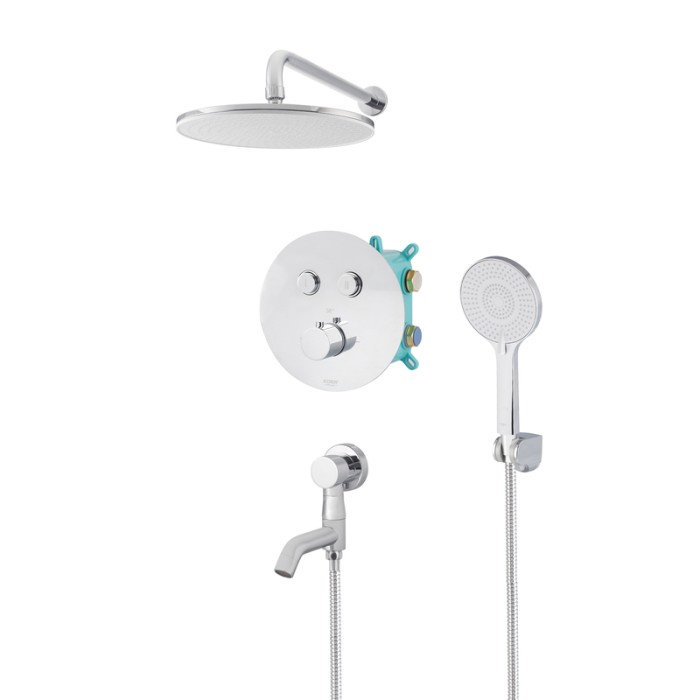 Вбудована душова система з термостатом Koer KB-67012-01 (Колір хром) (KR4728) Вбудована душова система з термостатом Koer KB-67012-01 (Колір хром) (KR4728)