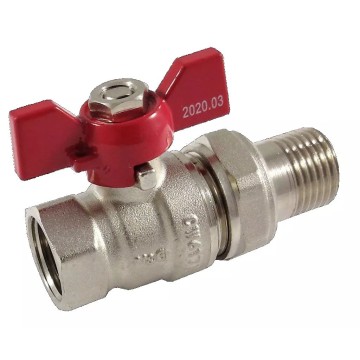 Кран кульовий з американкою V&G Optima  1"ВЗ (червоний метелик) {16}