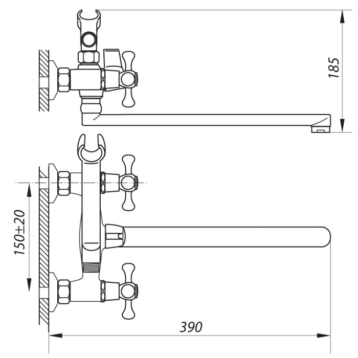 Змішувач для ванни Zerix DML 827 (ZX2996) Змішувач для ванни Zerix DML 827 (ZX2996)