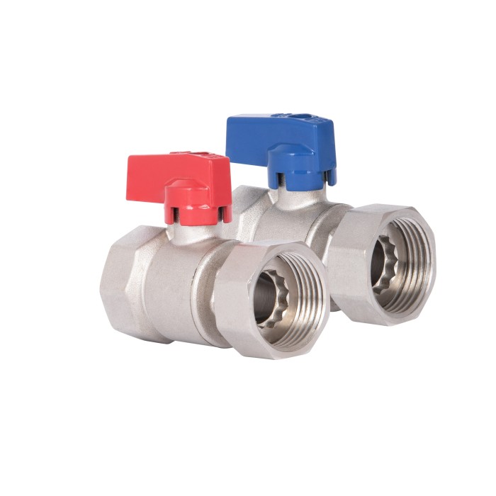 Комплект кранів кульових Thermo Alliance Standart 1"ВВ прямий з накидною гайкою TAS262RBW25 Комплект кранів кульових Thermo Alliance Standart 1"ВВ прямий з накидною гайкою TAS262RBW25