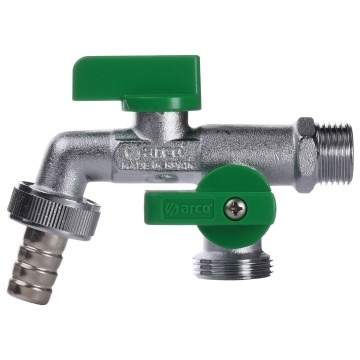 Кран ARCO кульовий для поливу подвійний  1/2″x3/4″x3/4″ 00472