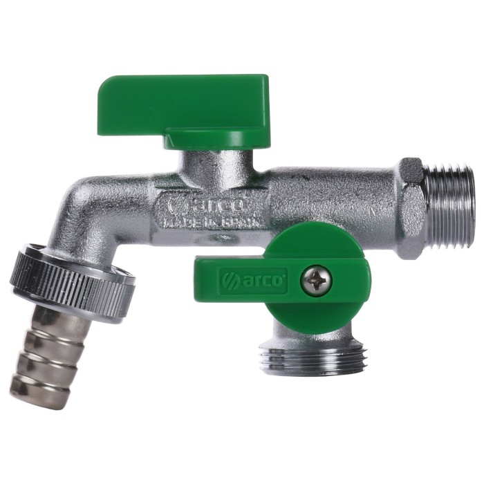 Кран ARCO кульовий для поливу подвійний 1/2″x3/4″x3/4″ 00472 Кран ARCO кульовий для поливу подвійний 1/2″x3/4″x3/4″ 00472