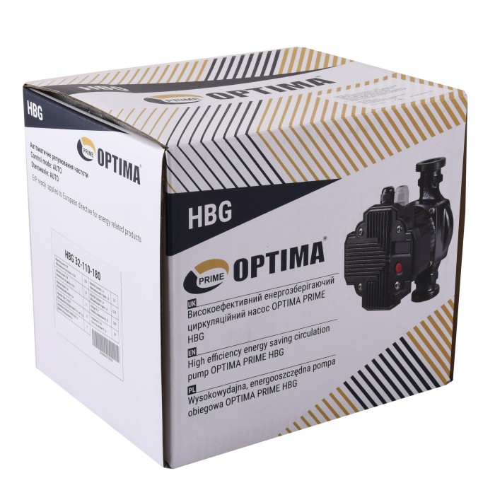 Насос циркуляційний енергоощадний Optima PRIME HBG 32-110AUTO 180мм Насос циркуляційний енергоощадний Optima PRIME HBG 32-110AUTO 180мм