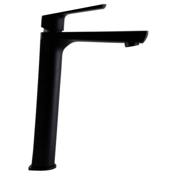 Змішувач для умивальника TOPAZ LEXI TL 21203-H57-BL високий,Чорний мат.,шланги TAQ-M1055,D25