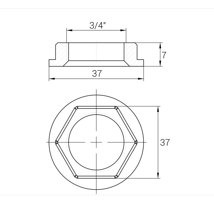 Контргайка-шайба 3/4″В нікельована NW441S OPTIMUM Контргайка-шайба 3/4″В нікельована NW441S OPTIMUM