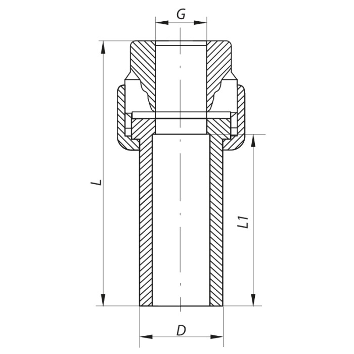 Розбірне різьбове з'єднання ВР 20x1 / 2F PPR Koer K0234.PRO (KP2599) Розбірне різьбове з'єднання ВР 20x1 / 2F PPR Koer K0234.PRO (KP2599)