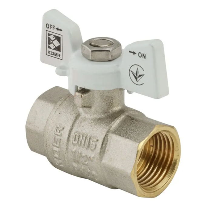 Кран кульовий KOER 1/2" ГГМ (KR.217.W) білий (KR0177) Кран кульовий KOER 1/2" ГГМ (KR.217.W) білий (KR0177)