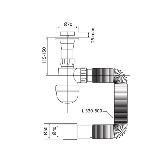 Сифон для умивальника Mixxus SU-02-A 1 1/2 Сифон для умивальника Mixxus SU-02-A 1 1/2