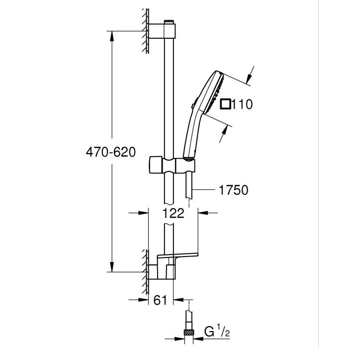 Душовий гарнітур Grohe Tempesta Cube 110, 2 режими (26907003) Душовий гарнітур Grohe Tempesta Cube 110, 2 режими (26907003)