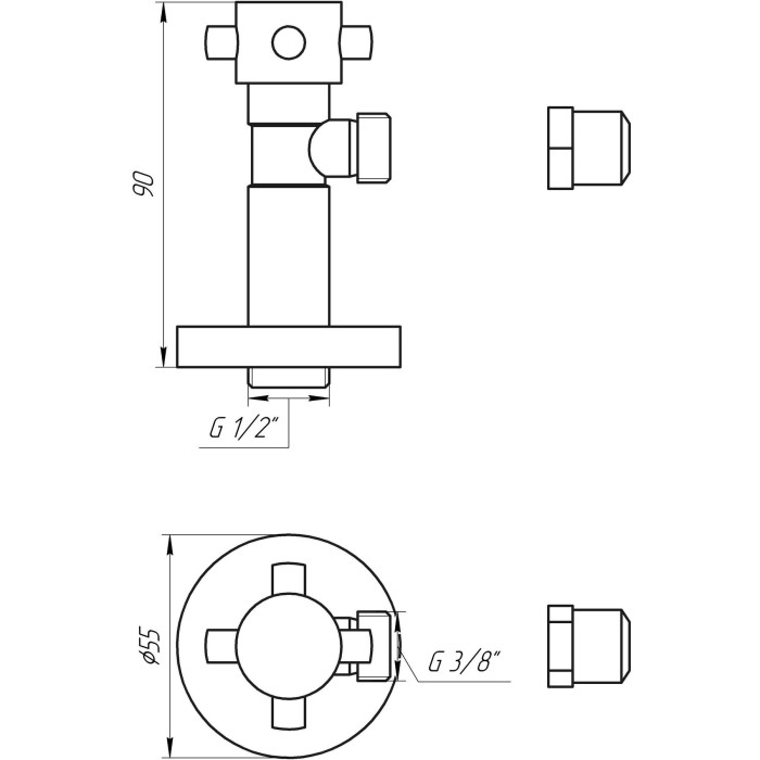 Кран напівобертовий кутовий з цангою SOLOMON 1/2″х 3/8″ Retro 7077 ( 2 шт) Кран напівобертовий кутовий з цангою SOLOMON 1/2″х 3/8″ Retro 7077 ( 2 шт)