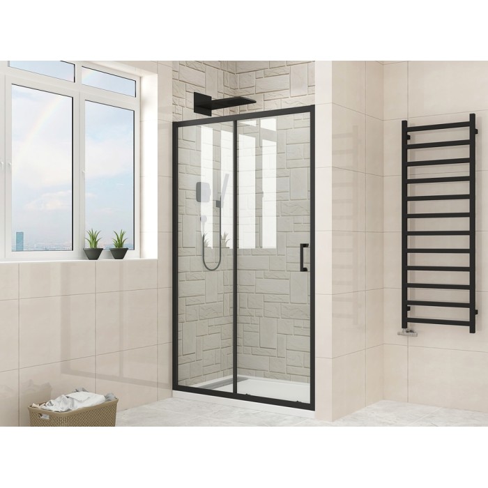 Двері в нішу Mixxus Premium DIVERSE SD01-100x185-TR Black прозоре скло 5мм (MI6876) Двері в нішу Mixxus Premium DIVERSE SD01-100x185-TR Black прозоре скло 5мм (MI6876)