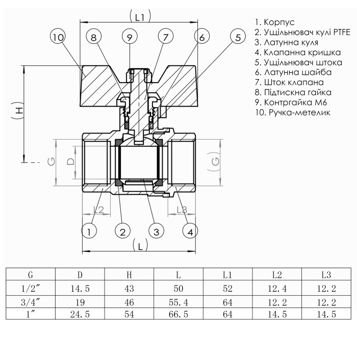 Кран кульовий прямий SOLOMON 3/4″ ВВ КБ PN40 B1007 Кран кульовий прямий SOLOMON 3/4″ ВВ КБ PN40 B1007