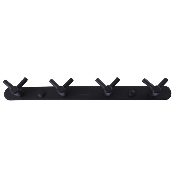 Планка з гачками Globus Lux BS8435-4 чорна матова SUS304 Планка з гачками Globus Lux BS8435-4 чорна матова SUS304