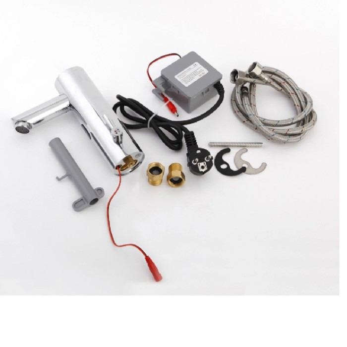Змішувач сенсорний для умивальника HOTEC 19.115-DC/AC (220V/6V) з трансформатором,латунний Hot/Cold Змішувач сенсорний для умивальника HOTEC 19.115-DC/AC (220V/6V) з трансформатором,латунний Hot/Cold
