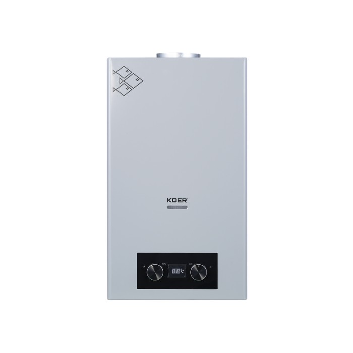 Газова колонка KOER KWH.G0110 GRAY димохідна 10 л/хв, колір сірий (KR5555) Газова колонка KOER KWH.G0110 GRAY димохідна 10 л/хв, колір сірий (KR5555)