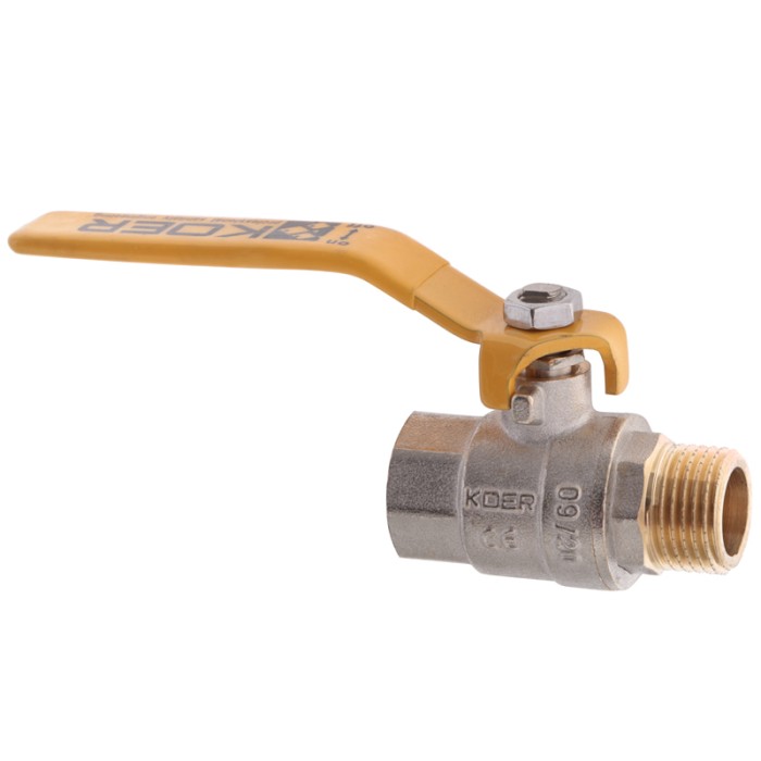 Кран кульовий KOER KR.215.G - 1/2" FM ГШВ YELLOW, ручка "важіль" жовта (KR0116) Кран кульовий KOER KR.215.G - 1/2" FM ГШВ YELLOW, ручка "важіль" жовта (KR0116)