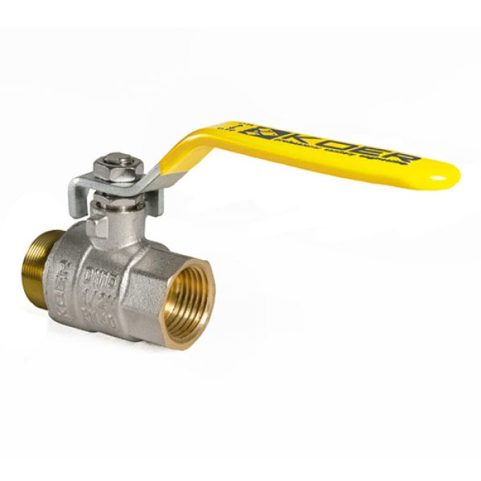 Кран кульовий KOER KR.215.G - 1/2" FM ГШВ YELLOW, ручка "важіль" жовта (KR0116) Кран кульовий KOER KR.215.G - 1/2" FM ГШВ YELLOW, ручка "важіль" жовта (KR0116)