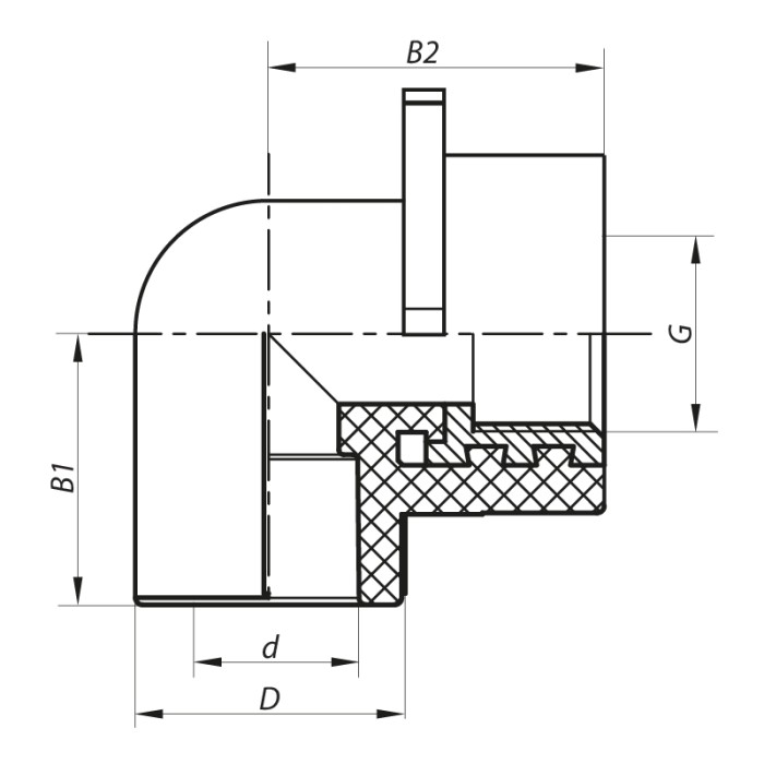 Кут інсталяційний для гіпсокартонних стін ВР 20x1/2F PPR Koer K0189.PRO (KP0244) Кут інсталяційний для гіпсокартонних стін ВР 20x1/2F PPR Koer K0189.PRO (KP0244)