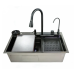 Мийка багатофункціональна Zerix ZH7546-SET-07 DECOR NANO-BLACK з вбудованим змішувачем (ZX5683)