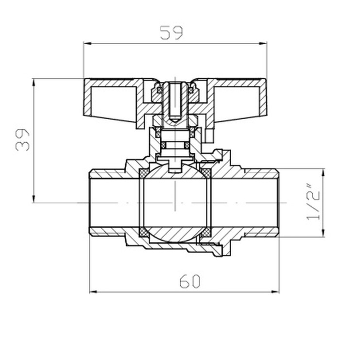 Кран кульовий ШШМ Koer Extreme KE.219-15 - 1/2" MM ручка "метелик" червона (KR5762) Кран кульовий ШШМ Koer Extreme KE.219-15 - 1/2" MM ручка "метелик" червона (KR5762)