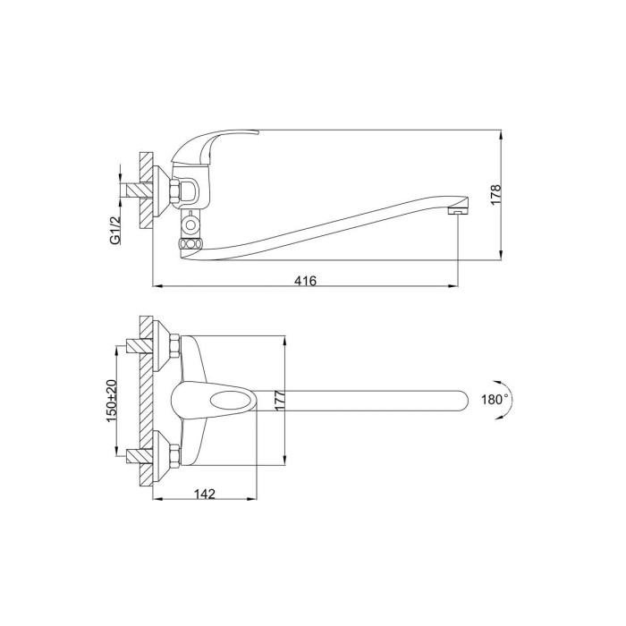 Змішувач для ванни Frap F2103, хром Змішувач для ванни Frap F2103, хром