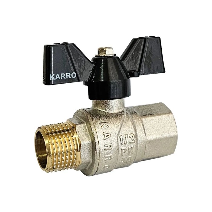 Кран кульовий KARRO PREMIUM 3/4" ВЗ (чорний метелик) {60/15} Кран кульовий KARRO PREMIUM 3/4" ВЗ (чорний метелик) {60/15}