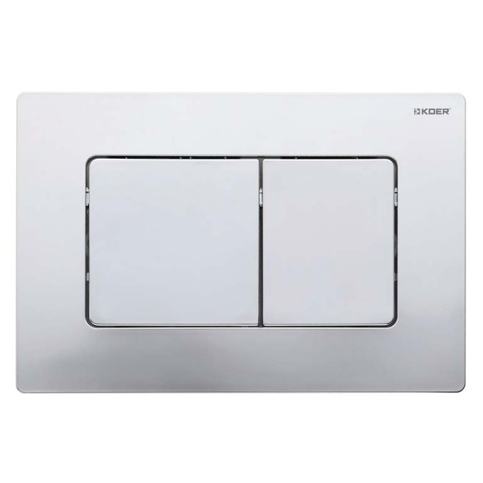 Панель змиву Koer KT-0602-01 240x160x10mm пластикова, кнопка квадратна (колір хром) (KR5178) Панель змиву Koer KT-0602-01 240x160x10mm пластикова, кнопка квадратна (колір хром) (KR5178)